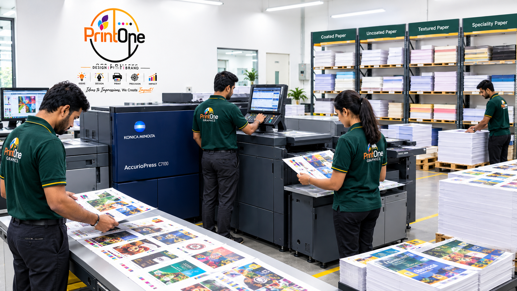 PrintOne Graphics Modern Print Production Floor and Machinery